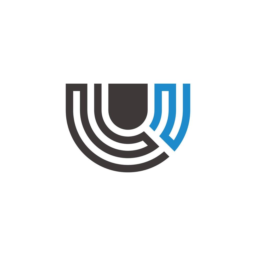 Résumé lettre ONU rayures lignes logo design géométrique vecteur