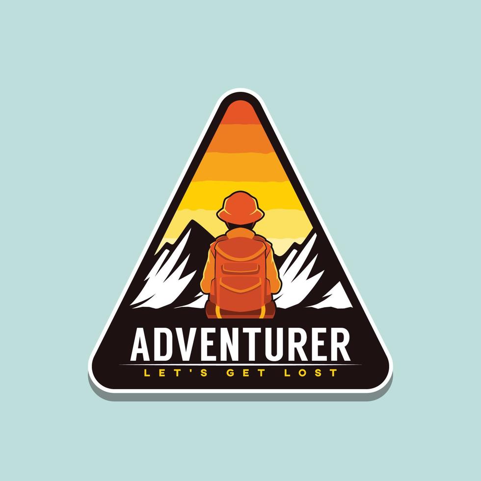 illustration de l'aventure en plein air pour la conception d'un badge ou d'un tshirt vecteur