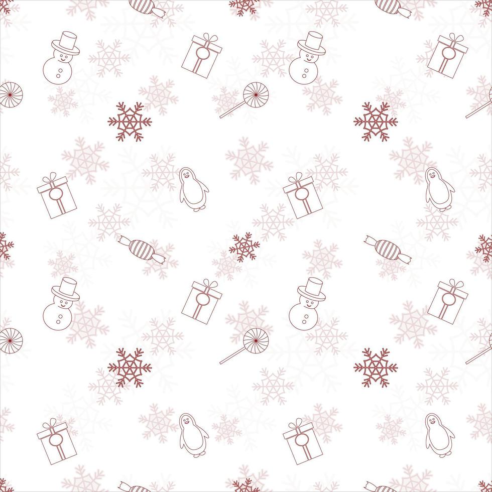 motif de répétition de noël créé avec des formes de contour d'objet de noël, motif de noël sans couture. vecteur