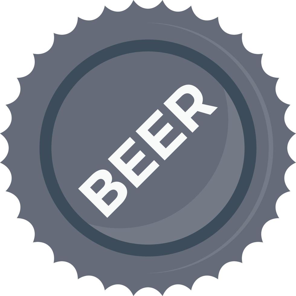icône plate d'étiquette de bière vecteur
