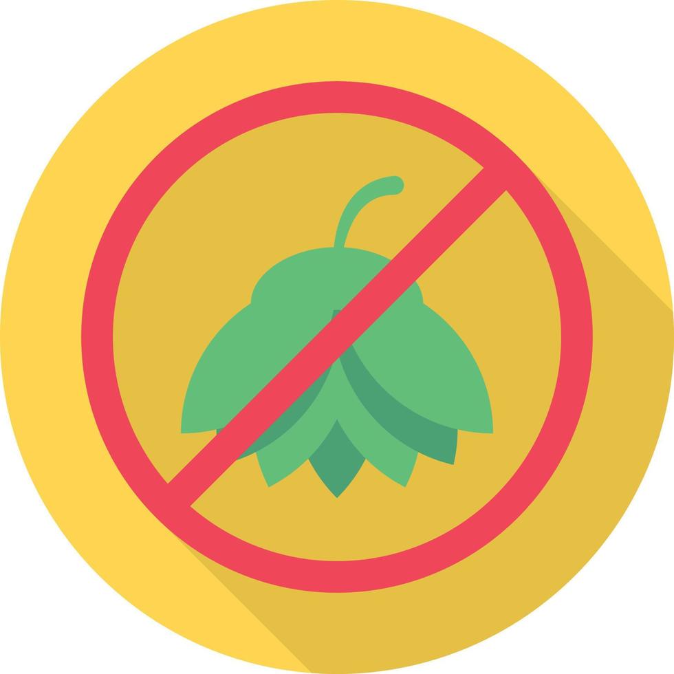 icône plate de cercle d'interdiction de feuille vecteur