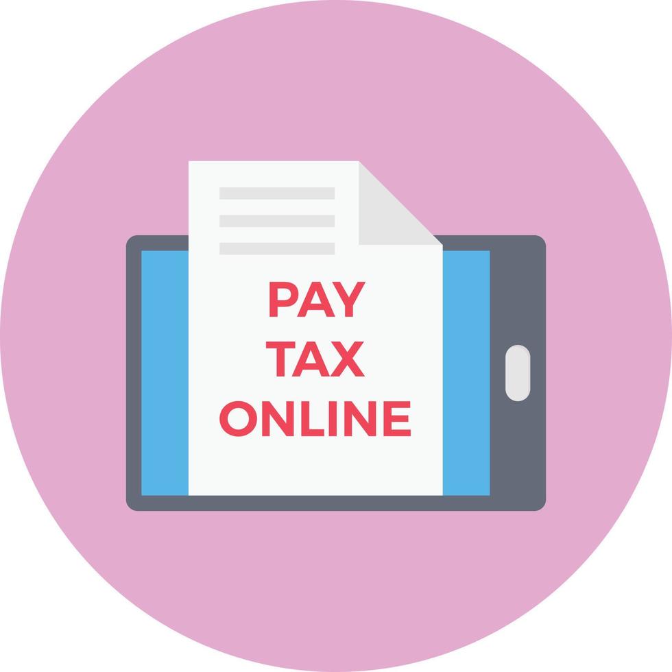 icône plate de cercle de paiement d'impôt en ligne vecteur