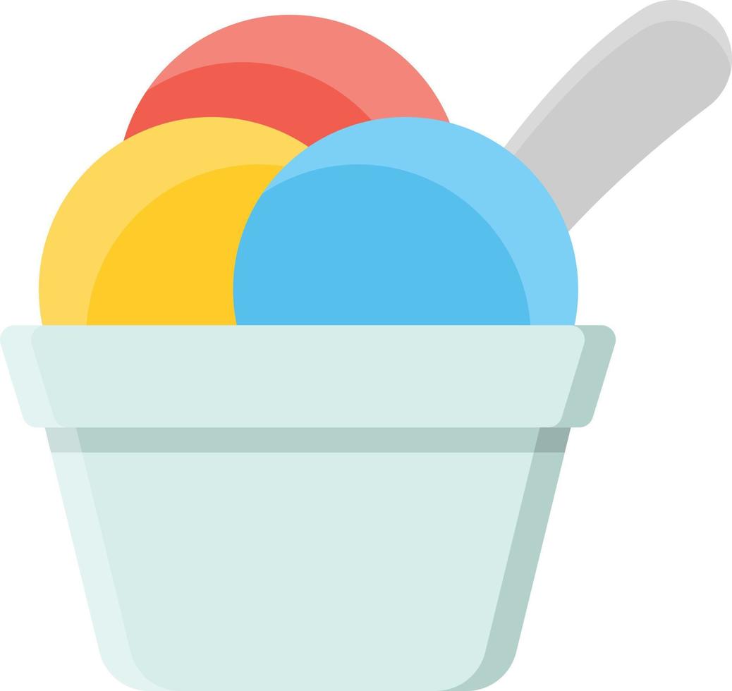 icône plate de crème glacée vecteur
