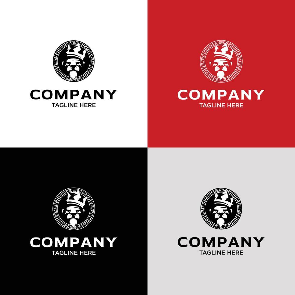 création de logo emblème lion moderne et cool vecteur