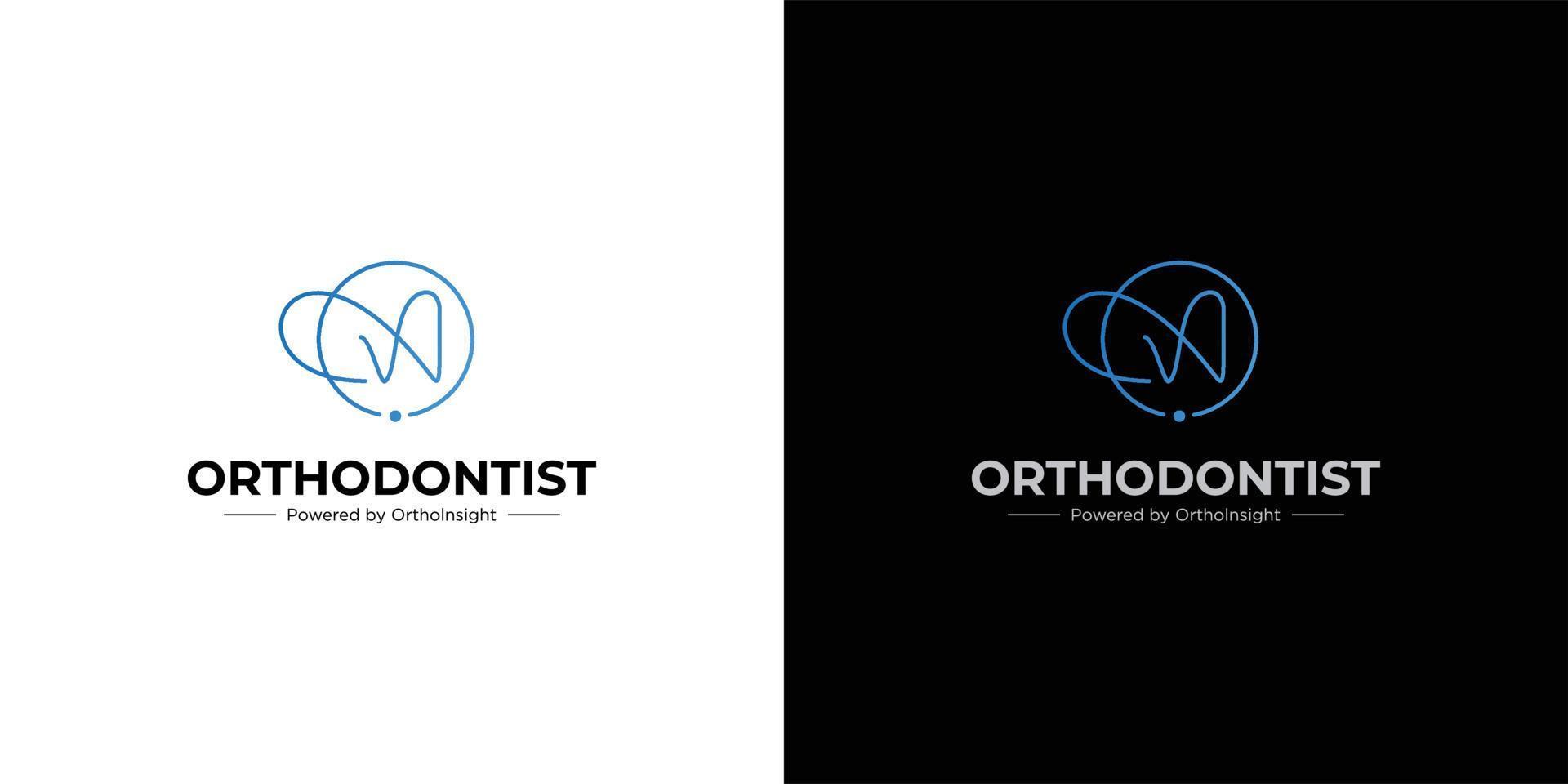 conception de logo de spécialiste en orthodontie dentaire moderne et sophistiquée 2 vecteur