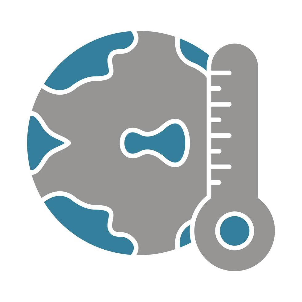icône de deux couleurs de glyphe de réchauffement climatique vecteur