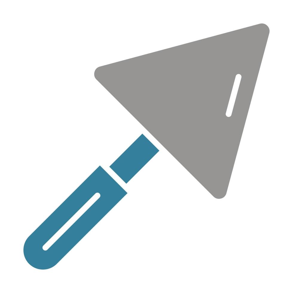 icône de deux couleurs de glyphe de truelle de plâtrage vecteur