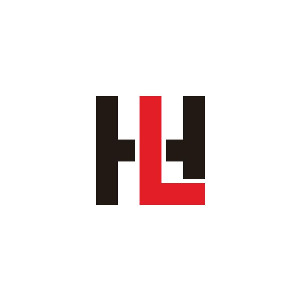 lettre simple hl carré logo coloré géométrique vecteur