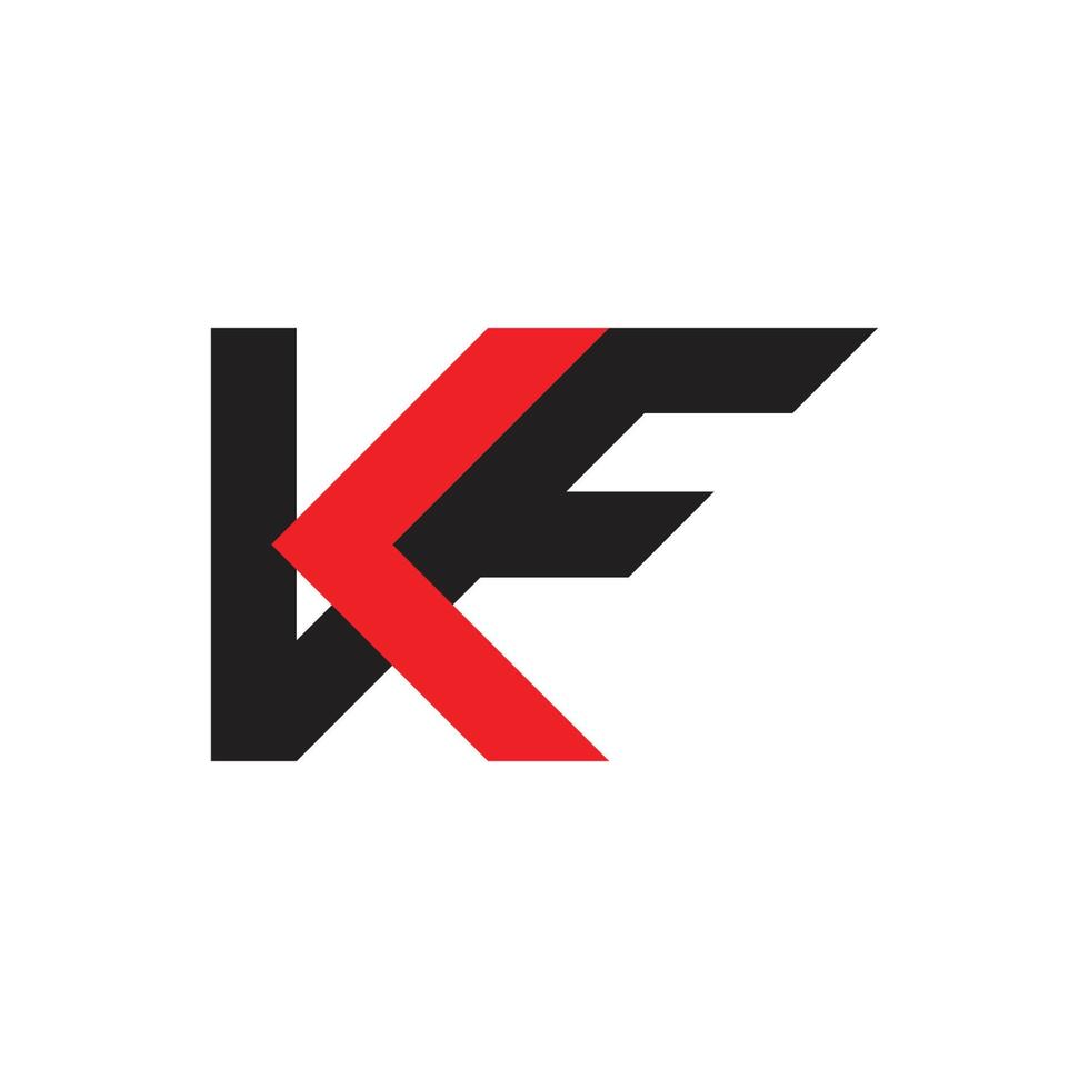 lettre kf simple vecteur logo coloré géométrique