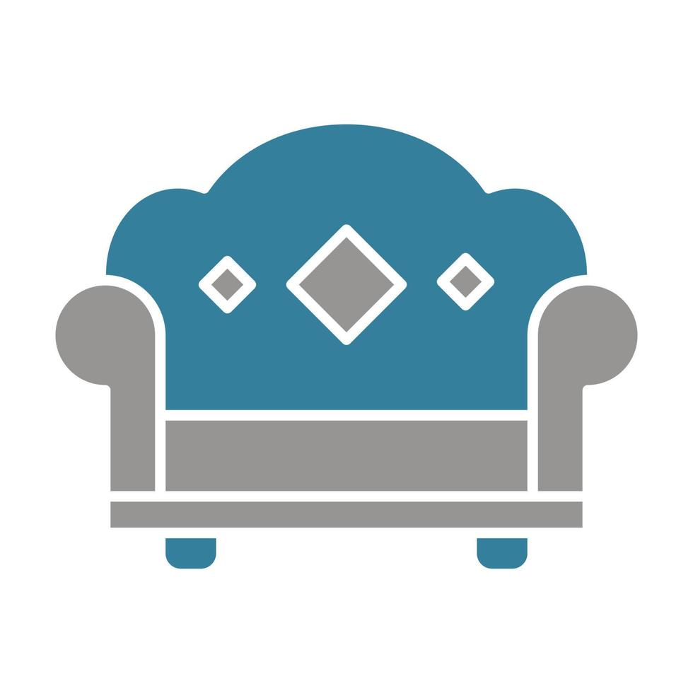 icône de deux couleurs de glyphe de canapé vecteur