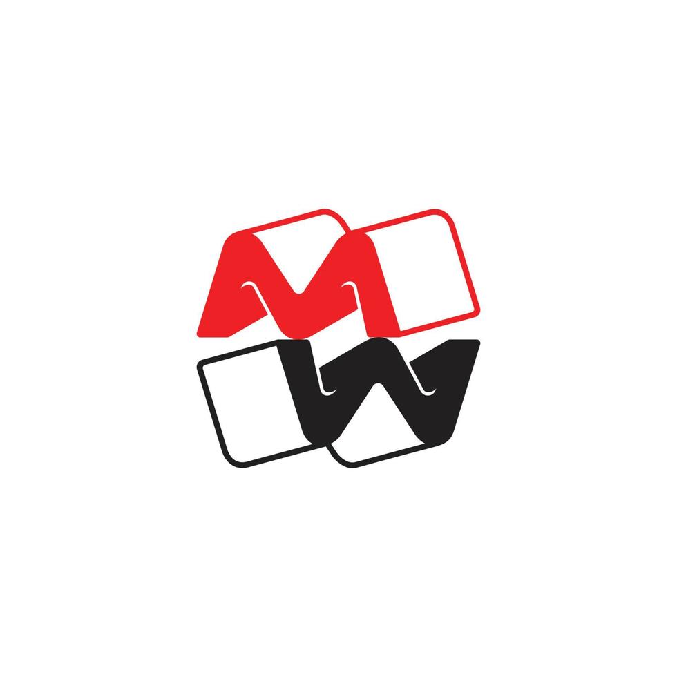 lettre mw lié 3d motion logo vecteur