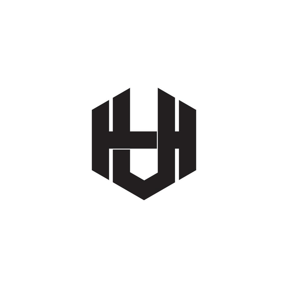 lettre hv simple symbole géométrique hexagonal vecteur logo