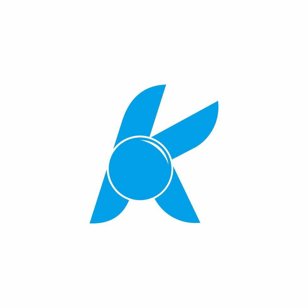 lettre k cercle bleu verre logo géométrique vecteur