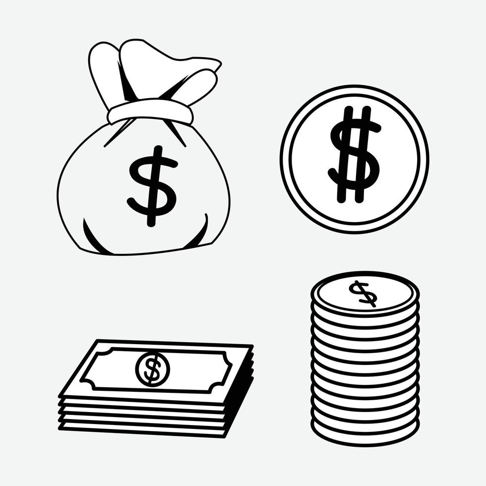conception d'icône d'argent vecteur