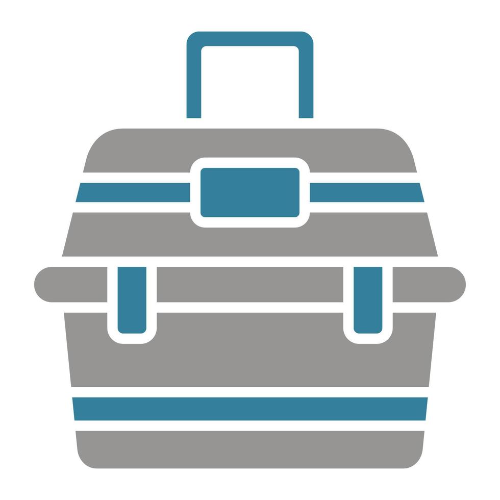 icône de deux couleurs de glyphe de boîte de pêche vecteur