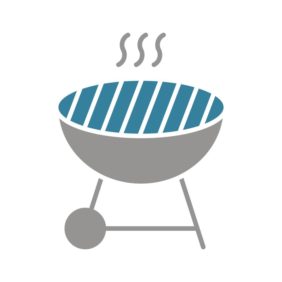 icône de deux couleurs de glyphe de gril de barbecue vecteur