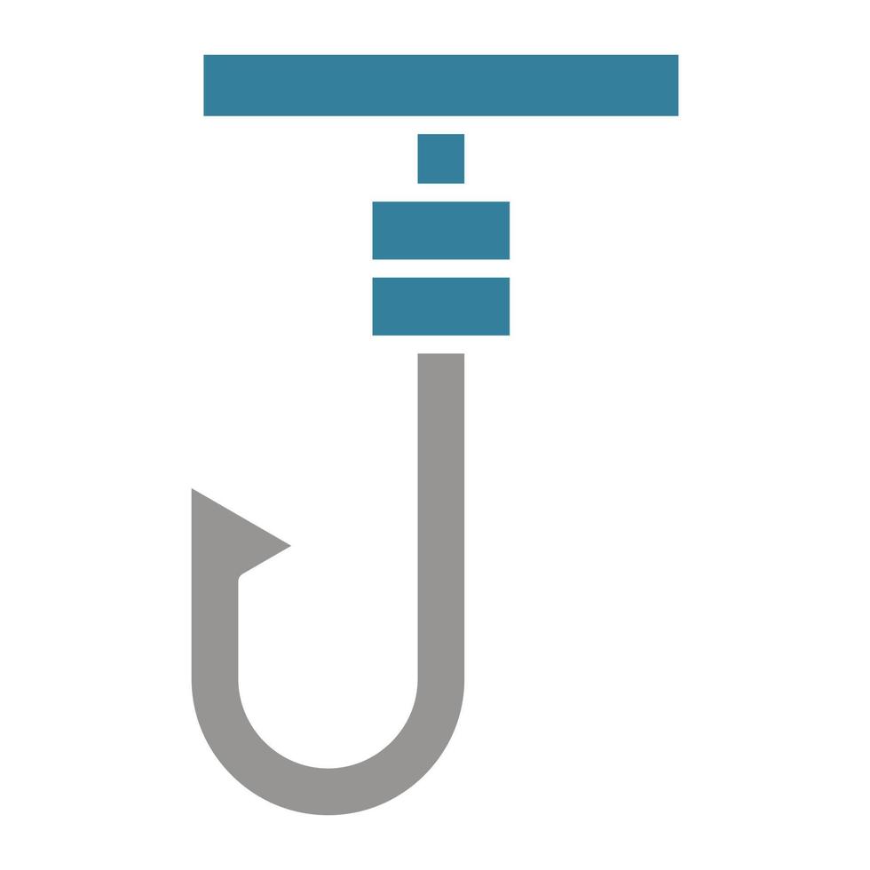 icône de deux couleurs de glyphe de crochet vecteur