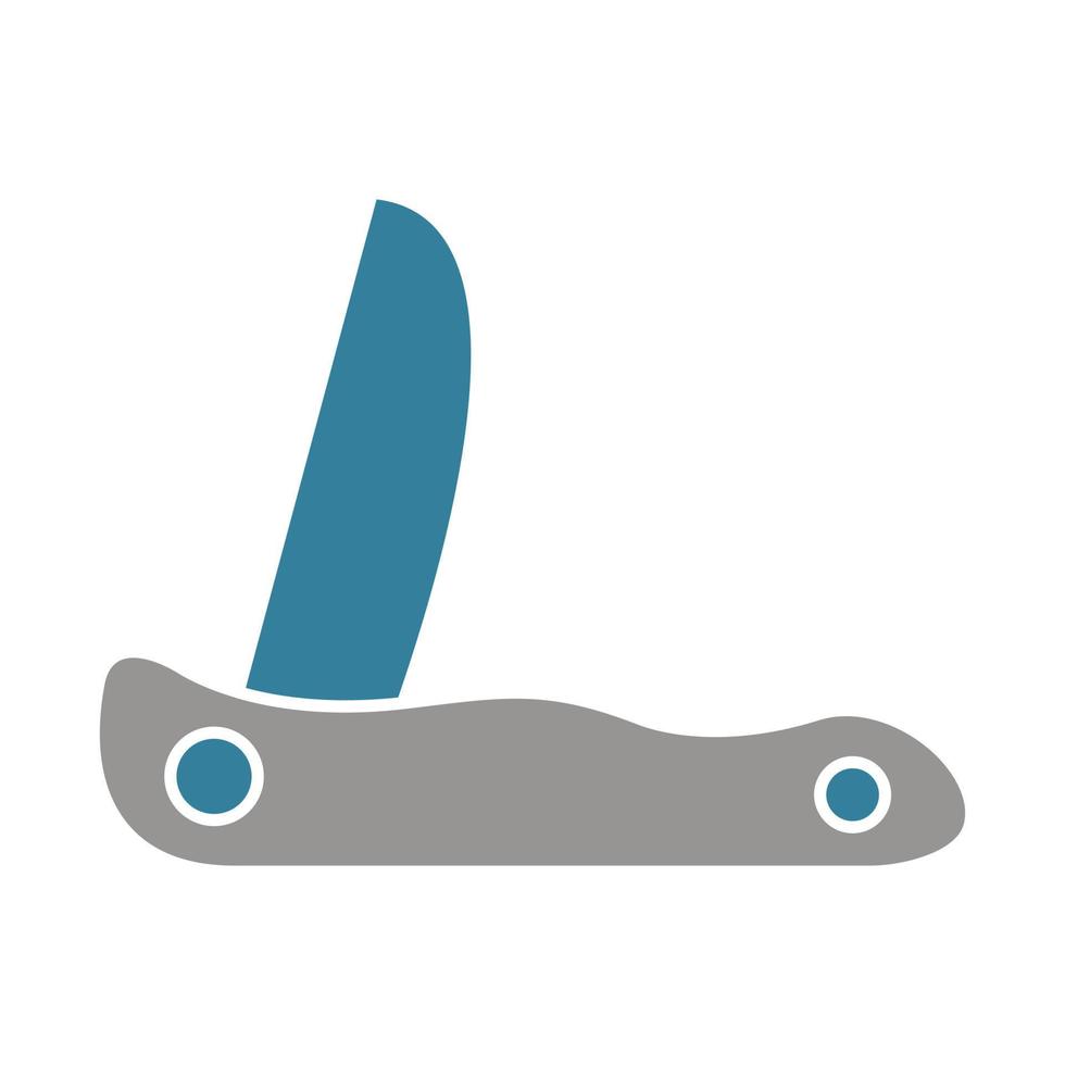 icône de deux couleurs de glyphe de couteau suisse vecteur