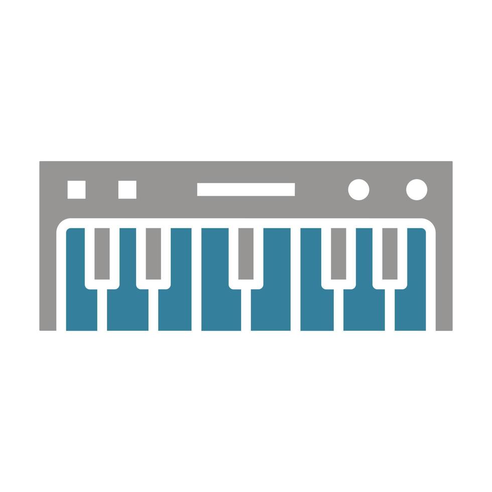 icône de deux couleurs de glyphe de clavier de piano vecteur