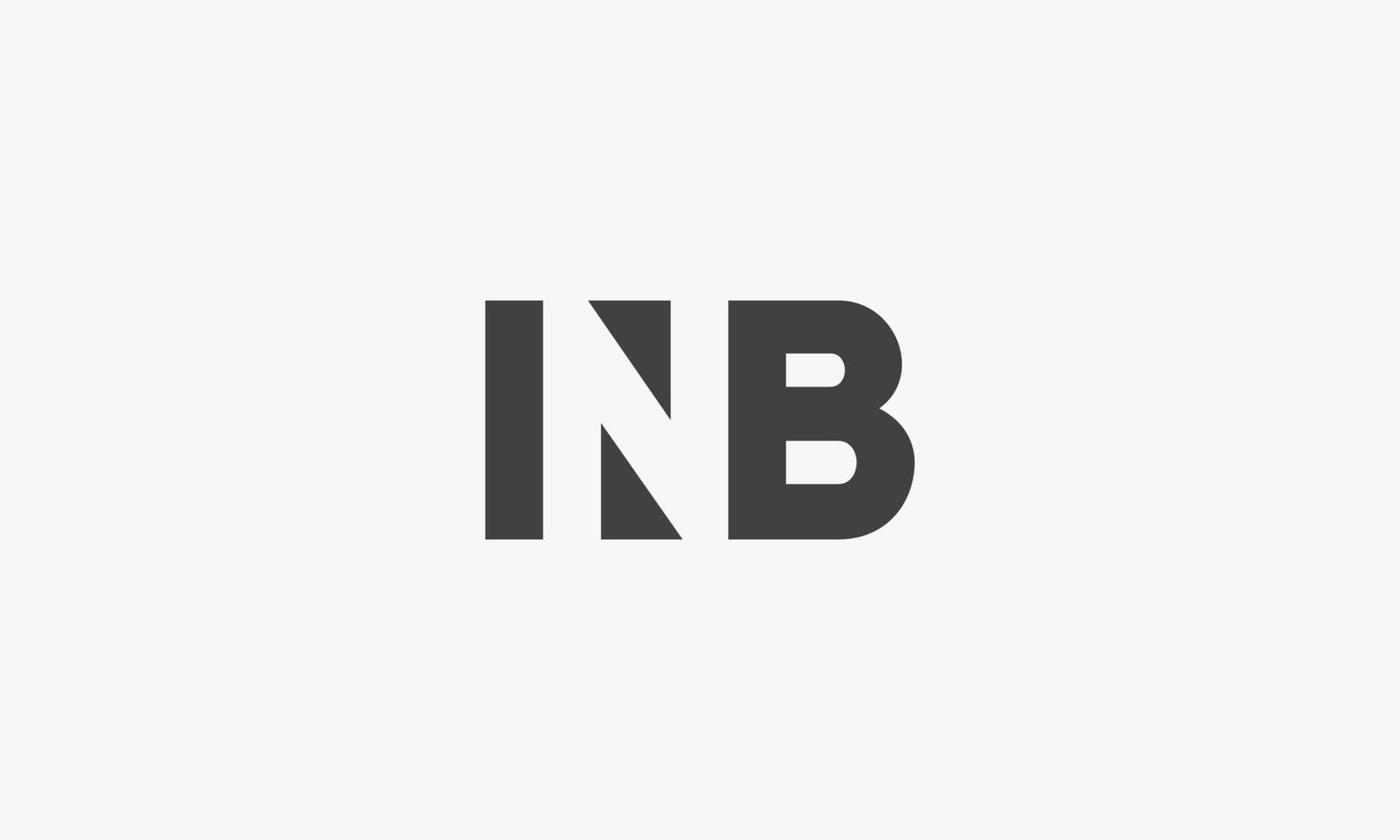 concept de logo de lettre nb isolé sur fond blanc. vecteur