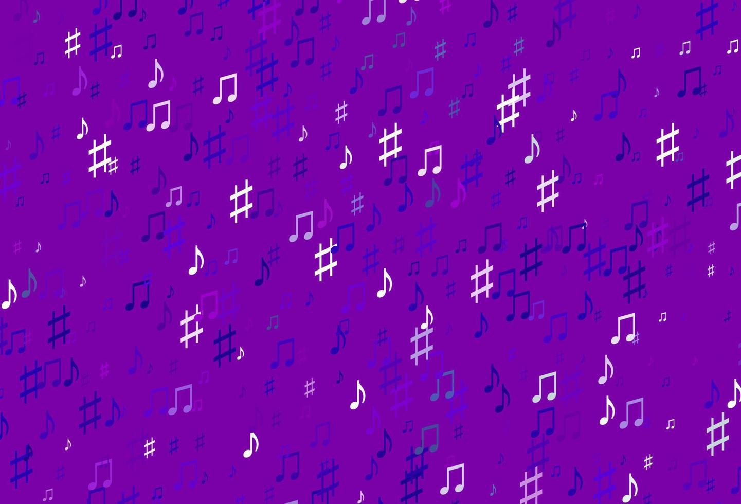 modèle vectoriel violet clair et rose avec des symboles musicaux.