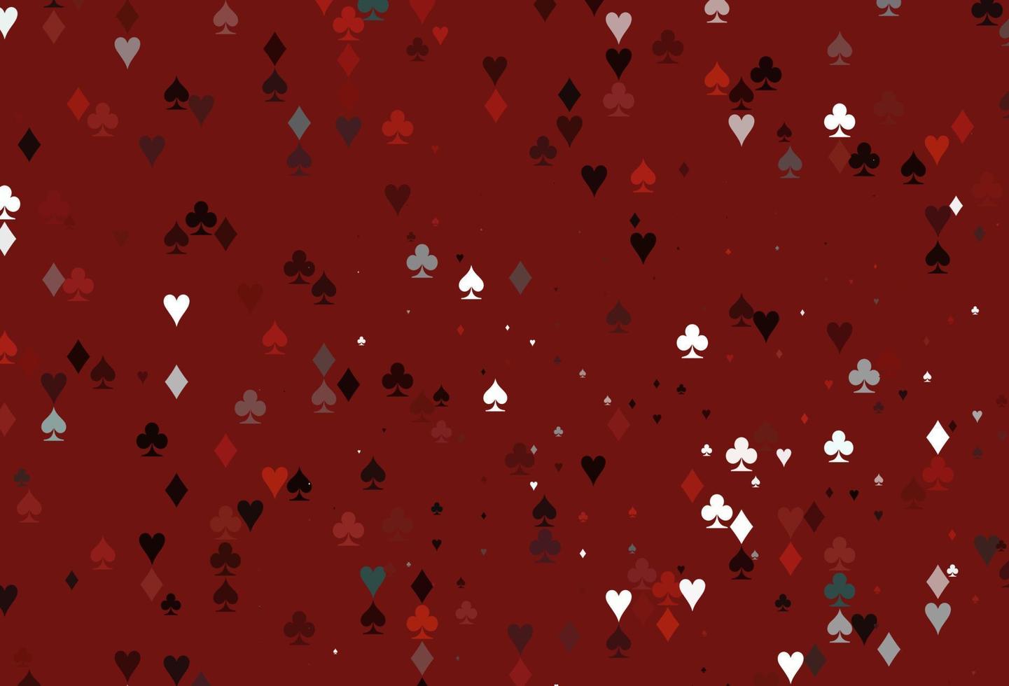 modèle vectoriel rouge clair avec des symboles de poker.