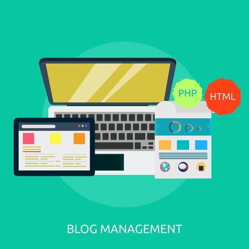 Blog Management Illustration conceptuelle Design vecteur