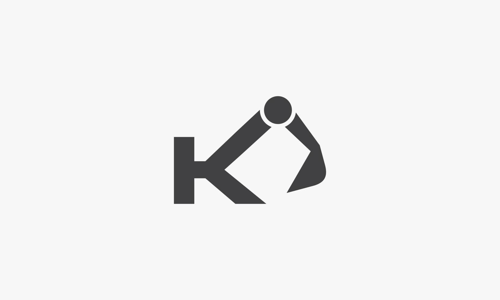 concept de logo pelle k lettre isolé sur fond blanc. vecteur