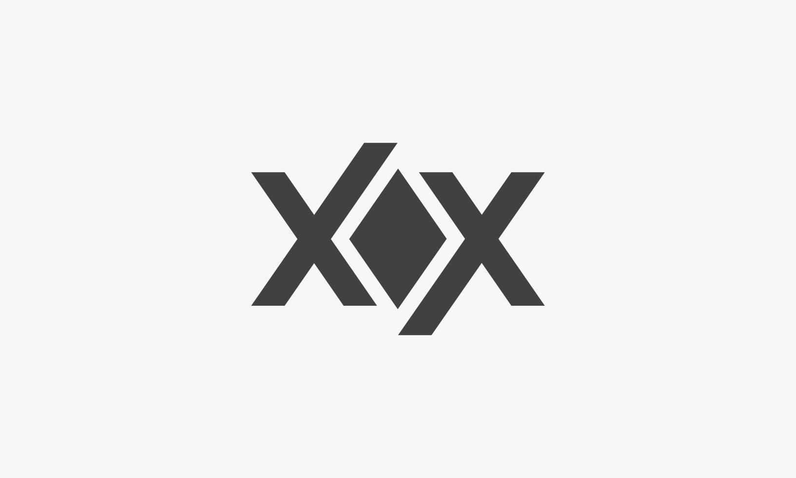xx ou x logo de diamant isolé sur fond hwite. vecteur