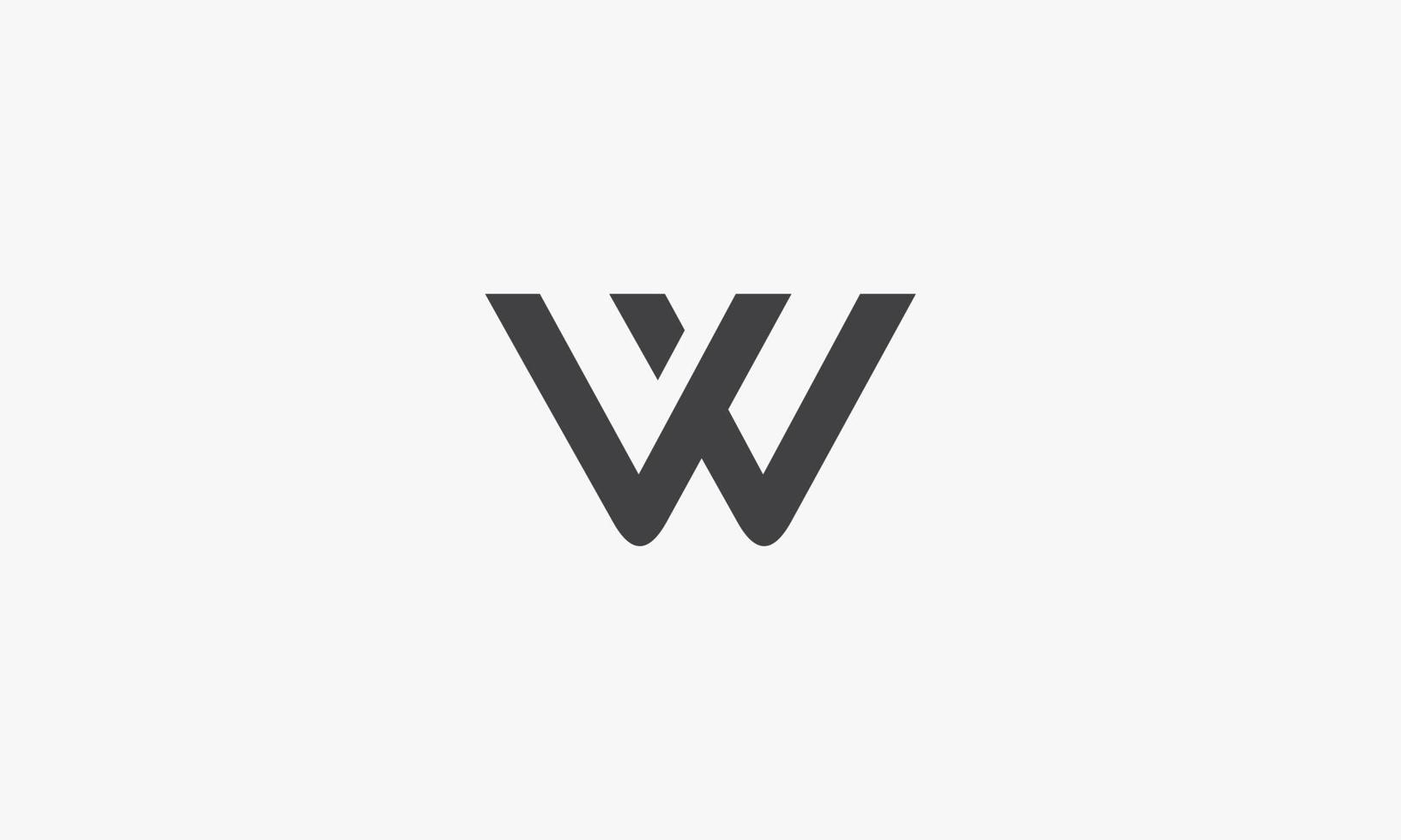 w ou vw ou wv lettre logo isolé sur fond blanc. vecteur