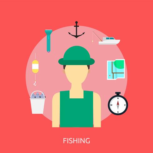 Illustration conceptuelle de pêche Design vecteur