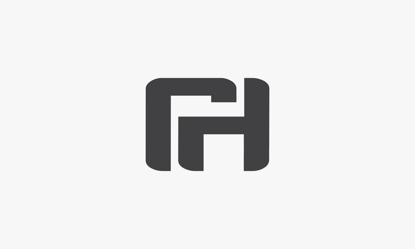 logo de lettre minuscule rh isolé sur fond blanc. vecteur