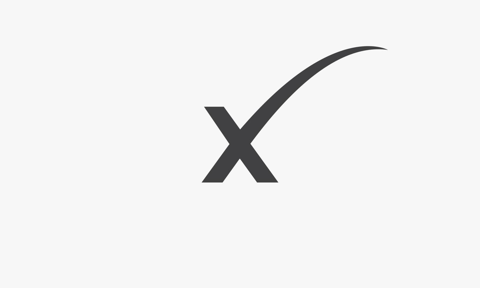 courbe lettre x logo isolé sur fond blanc. vecteur