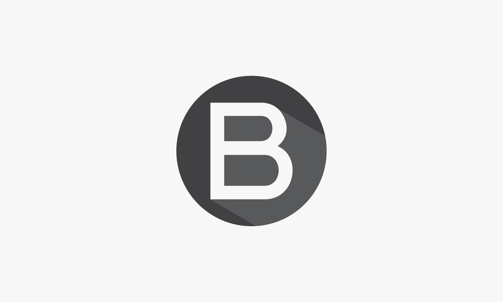 cercle lettre b avec concept logo ombre isolé sur fond blanc. vecteur