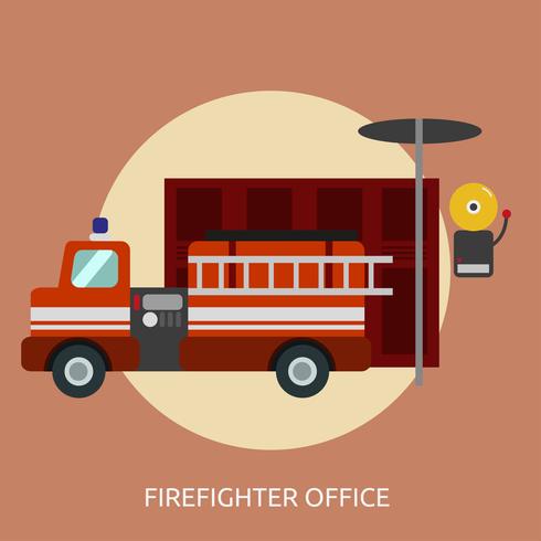 Bureau des pompiers Illustration conceptuelle Design vecteur