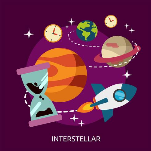 conception d&#39;illustration conceptuelle interstellaire vecteur