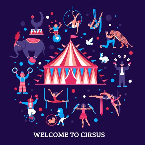 Illustration des artistes de cirque vecteur