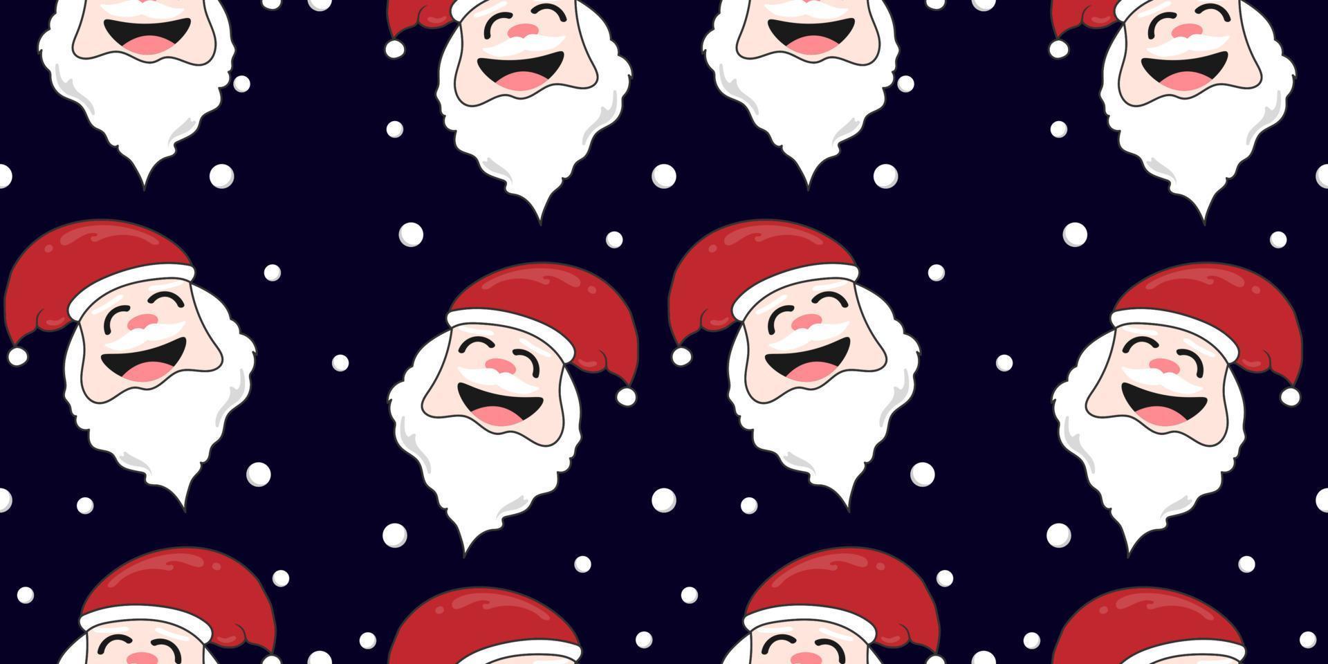 motif de père noël sans couture, sourire de personnage de dessin animé de dessin vectoriel pour le fond de décoration.