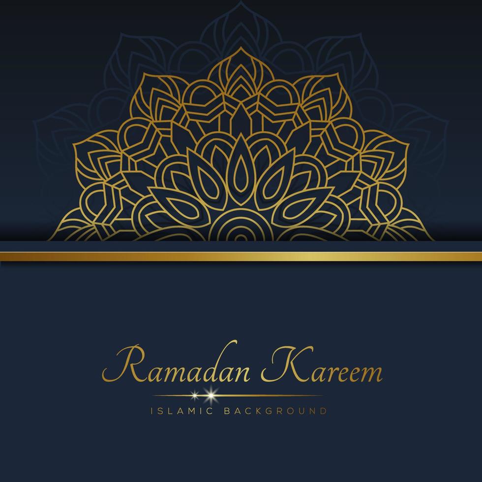 conception de mandala ornemental de luxe de fond ramadan en couleur or vecteur