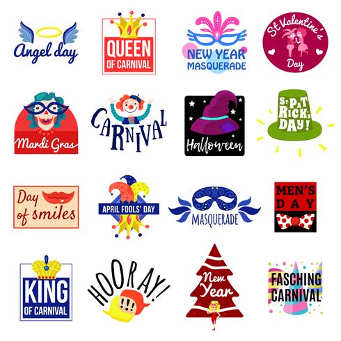 Carnival Emblem Label Logo Set vecteur