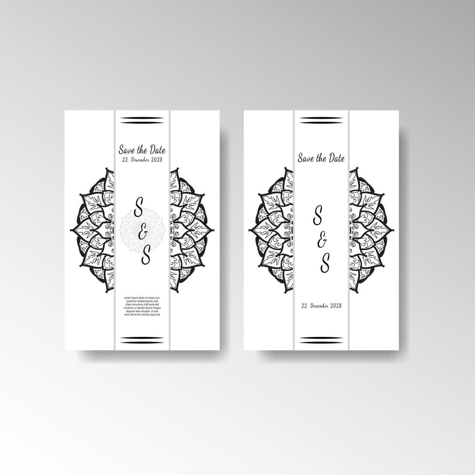 conception de modèle de carte d'invitation délicate avec fleur de mandala. vecteur