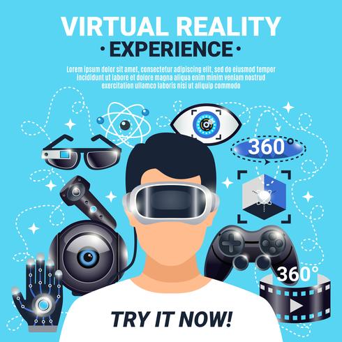 Affiche de réalité virtuelle vecteur