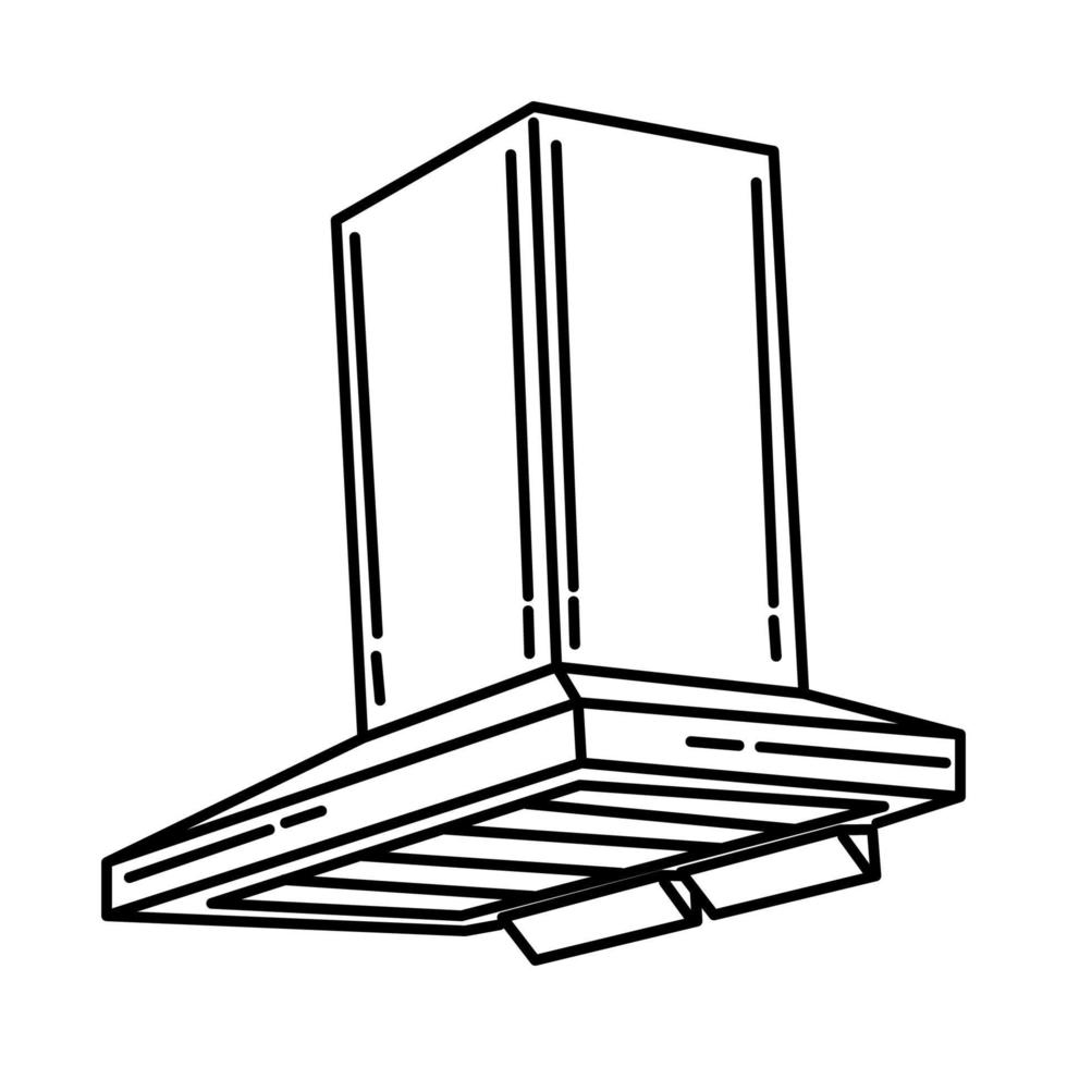 icône de hotte de cuisine. doodle dessinés à la main ou style d'icône de contour vecteur