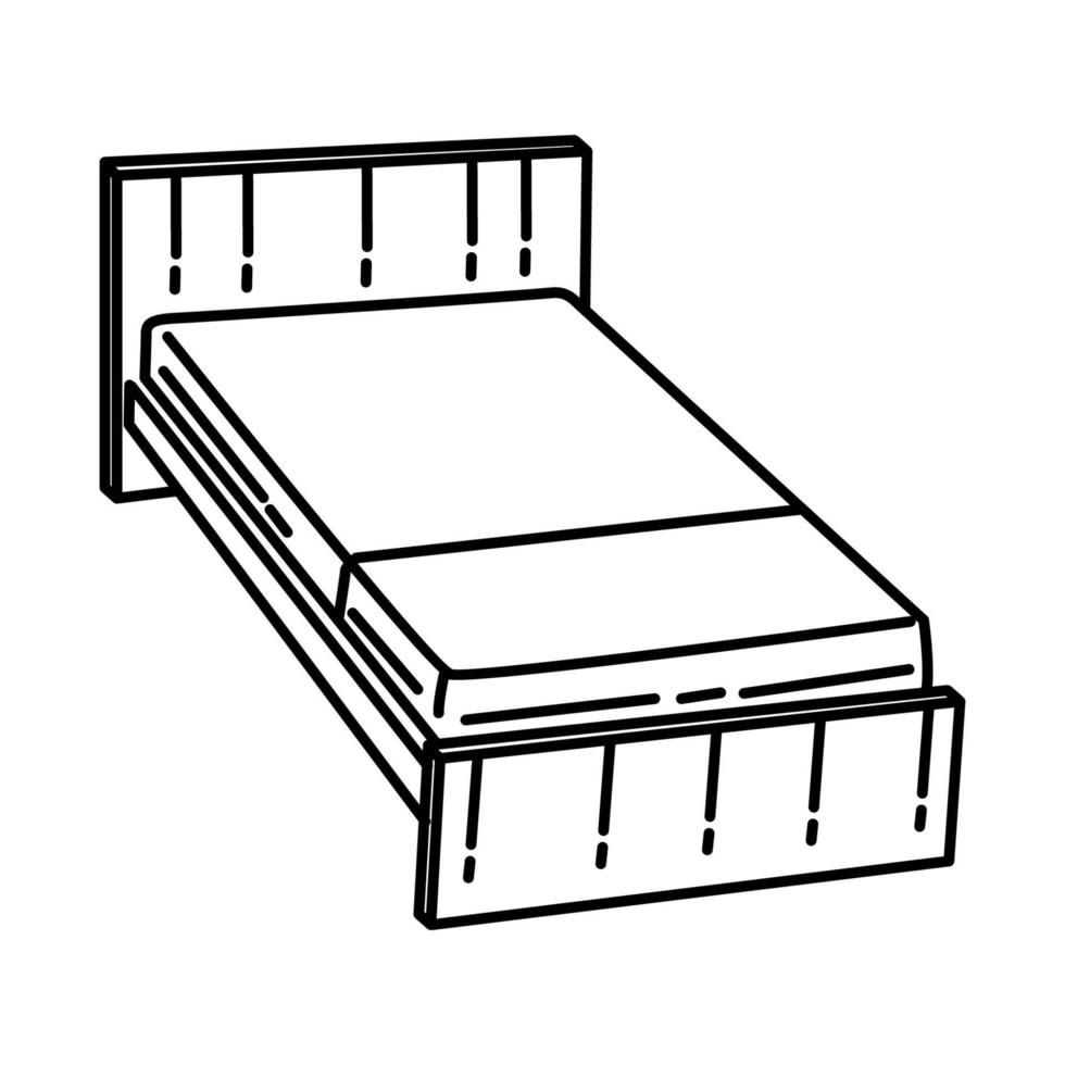 icône de lit. doodle dessinés à la main ou style d'icône de contour vecteur