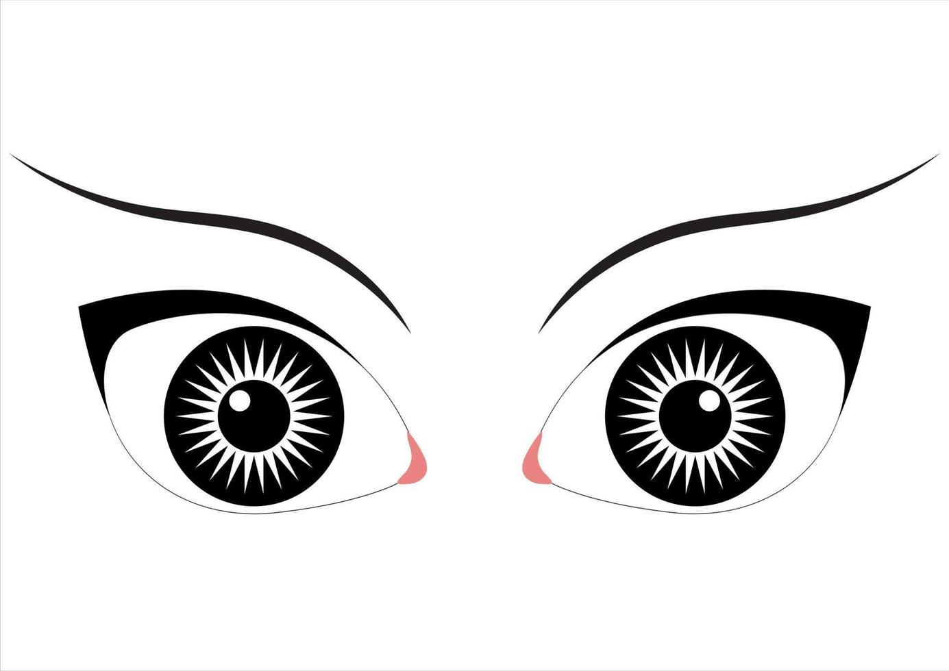 illustration vectorielle des yeux de dessin animé isolé sur fond blanc vecteur