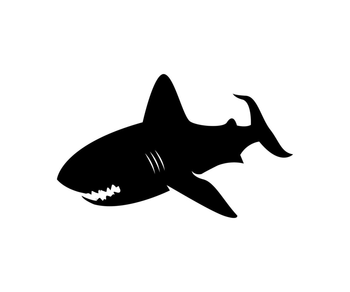 conception de silhouette de requin, requin affamé vecteur