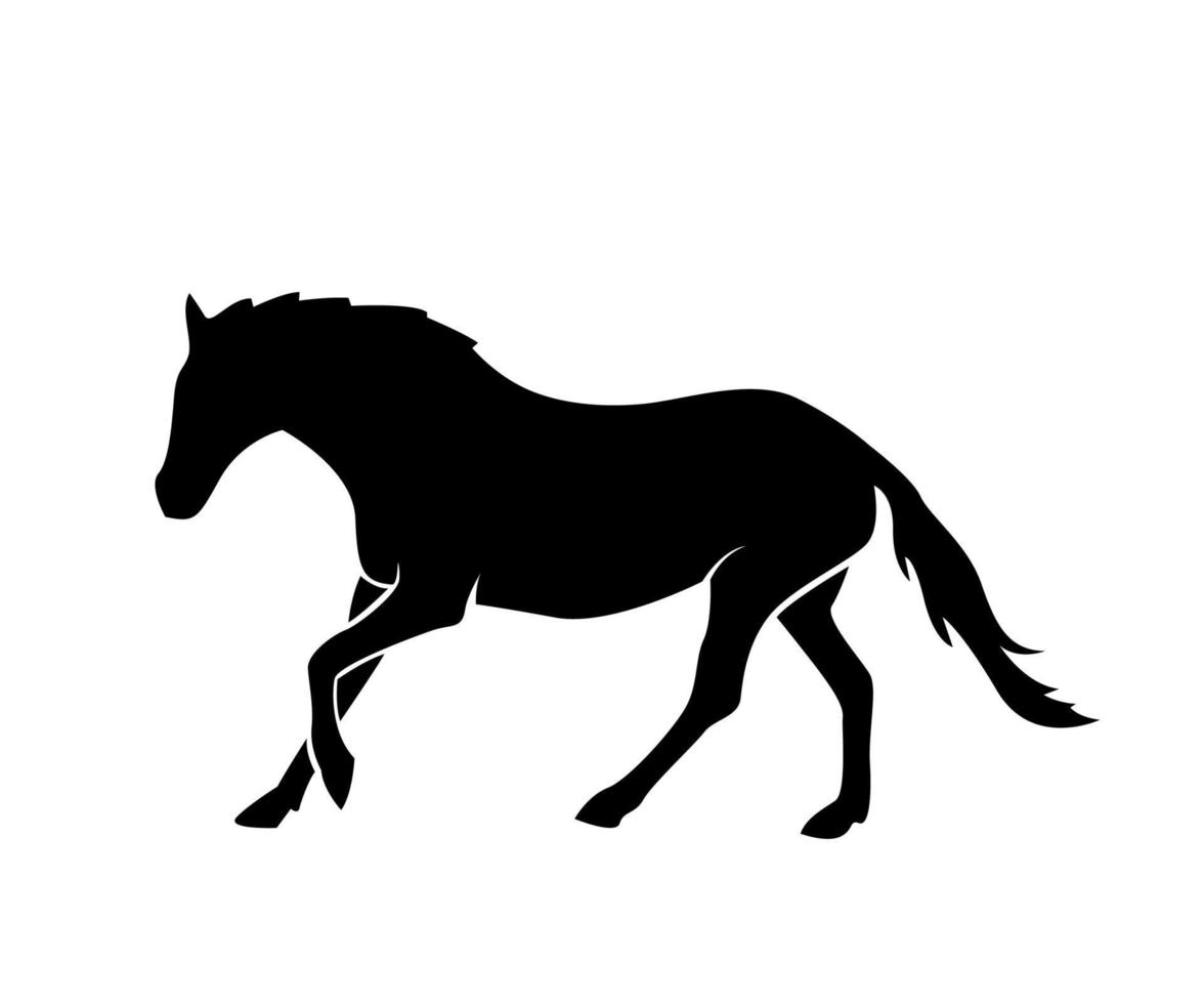 conception de silhouette de cheval, arrêt du cheval en cours d'exécution vecteur
