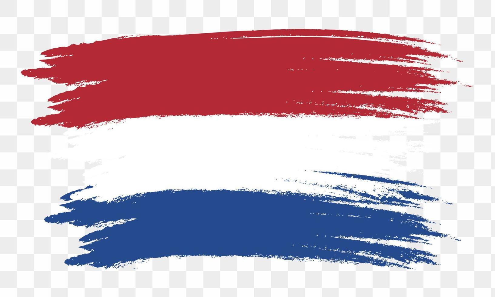 vecteur de drapeau plat des pays-bas à l'aide d'un style de brosse. drapeau national des Pays-Bas. illustration vectorielle