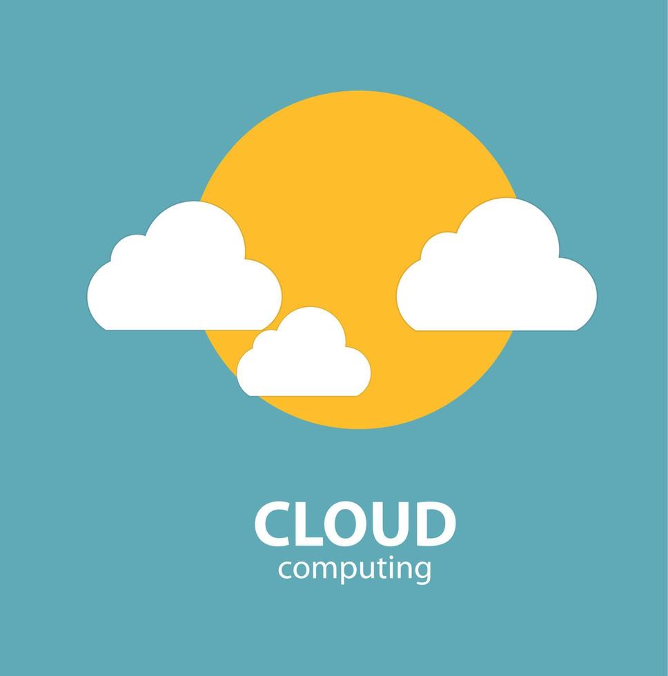 concept de cloud computing sur différents appareils électroniques. vecteur