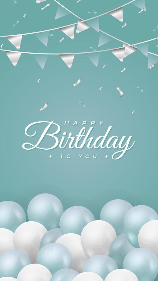 carte d'anniversaire utilisant la couleur verte de la tosca, conception de fond joyeux anniversaire. fond propre et simple pour célébrer l'anniversaire. carte de voeux joyeux anniversaire vecteur